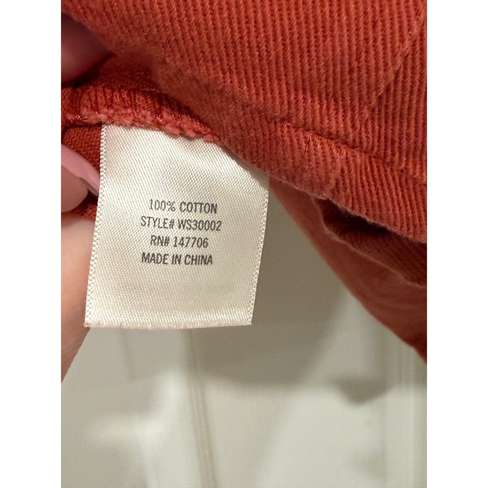 Fall Burnt Orange Cotton Denim Button Front Mini‎ Skirt Small WS30002 - Picture 4 of 4